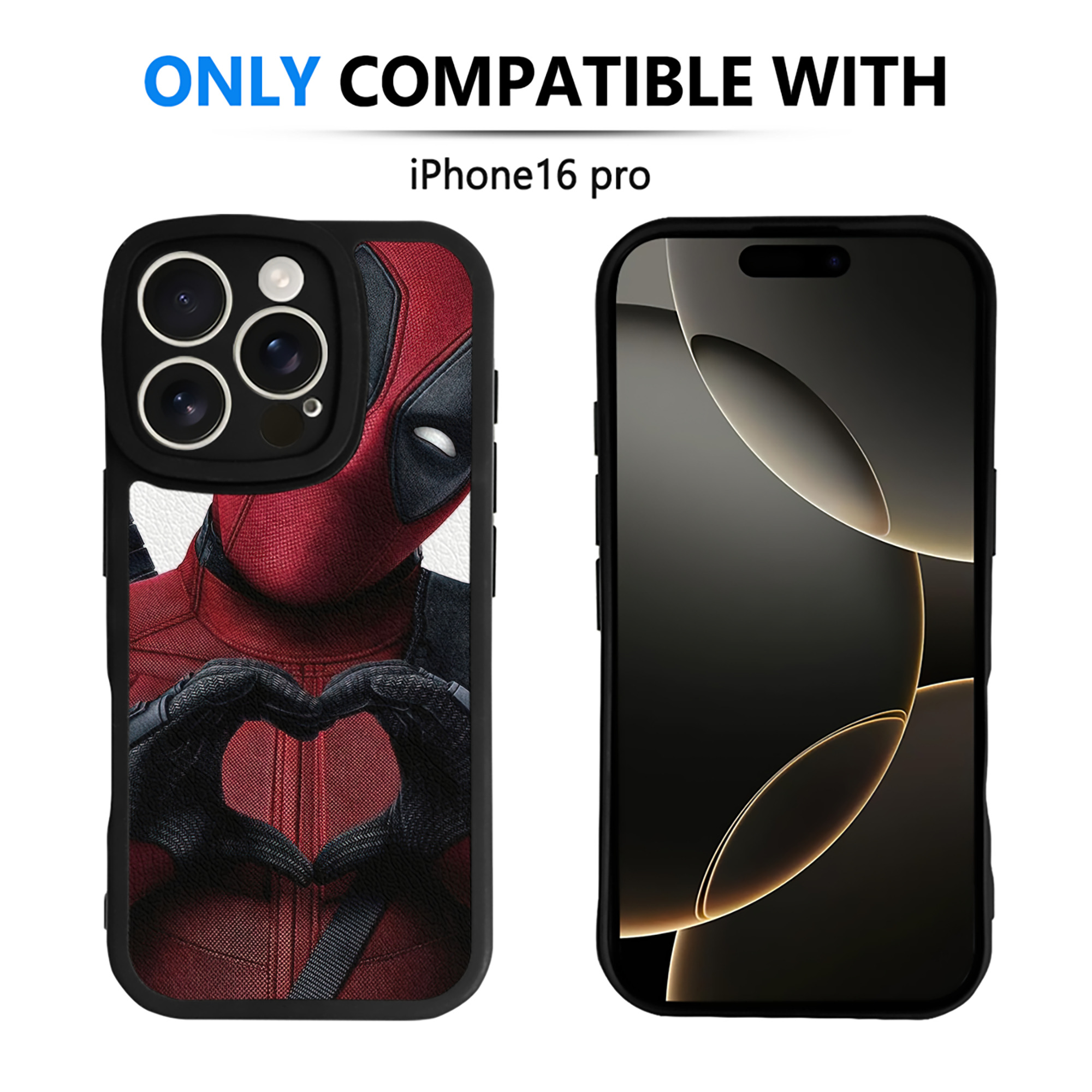 （画像用） Deadpool デッドプール 【iPhone 16シリーズ対応】シリコンスマホケース（レザー調） 材質：シリコン